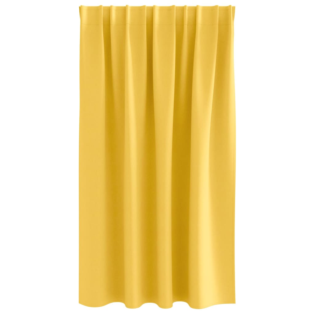 Mørkleggende Gardiner med Ringer 2 pcs Sennepsgul 140 x 140 cm