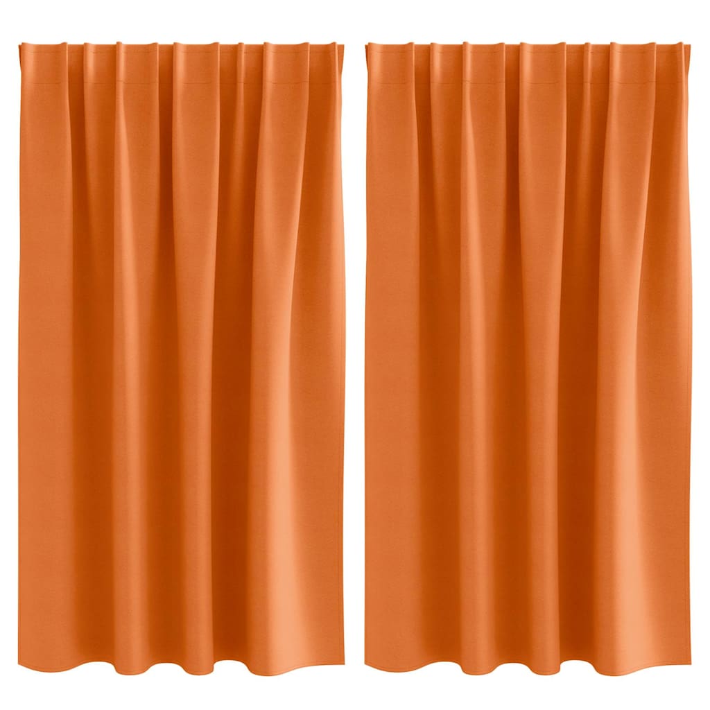 Mørkleggende Gardiner med Ringer 2 pcs Lys Oransje 140 x 140 cm vidaXL