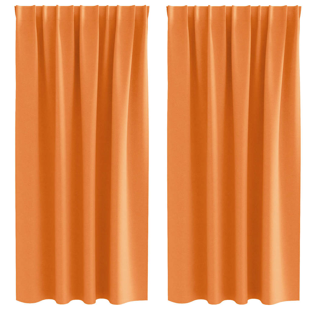 Mørkleggende Gardiner med Ringer 2 pcs Oransje 175 x 140 cm