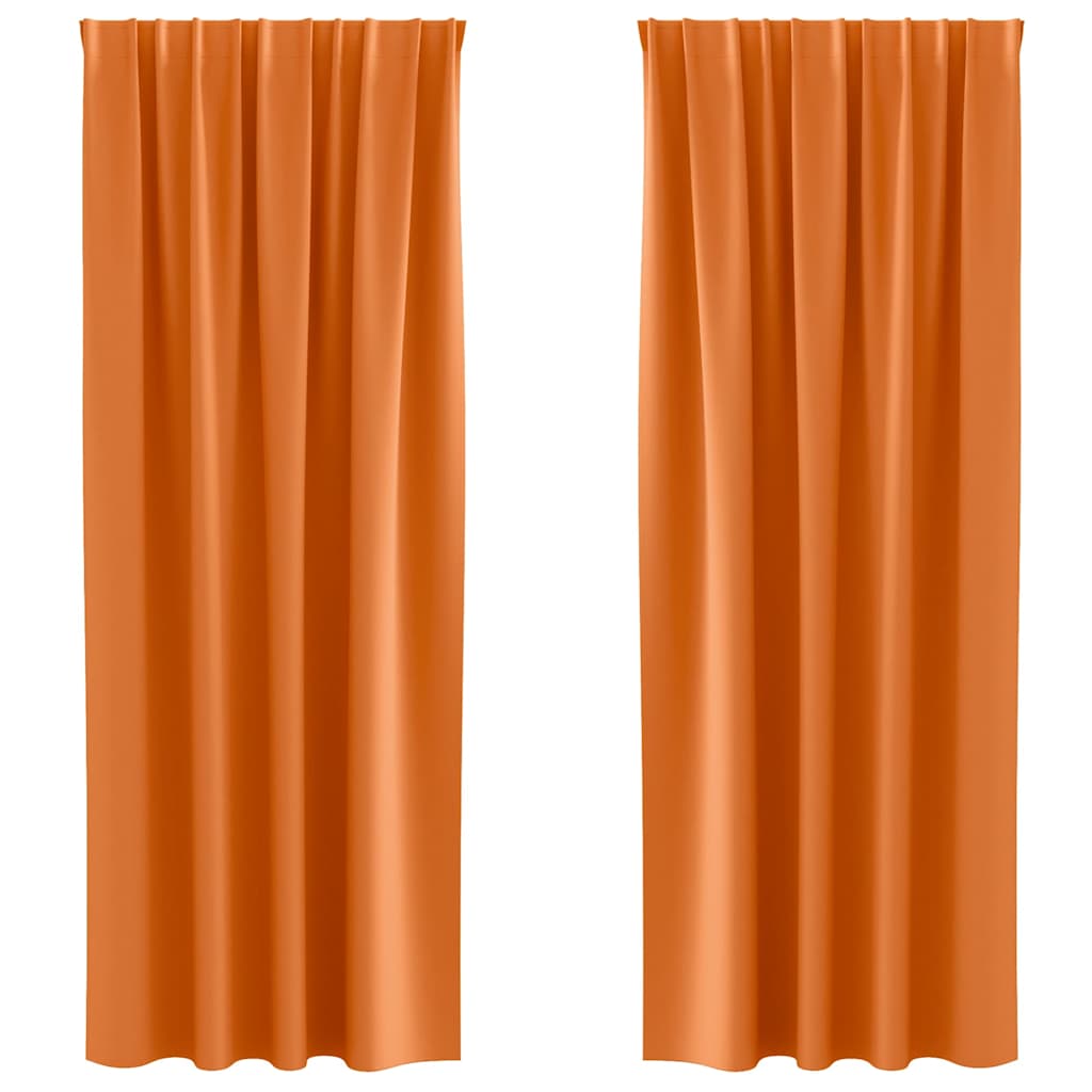 Mørkleggende Gardiner med Ringer 2 pcs Lys Oransje 225 x 140 cm vidaXL