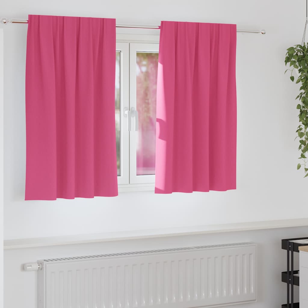 Mørkleggende Gardiner med Ringer 2 pcs Lys Rosa 140 x 140 cm