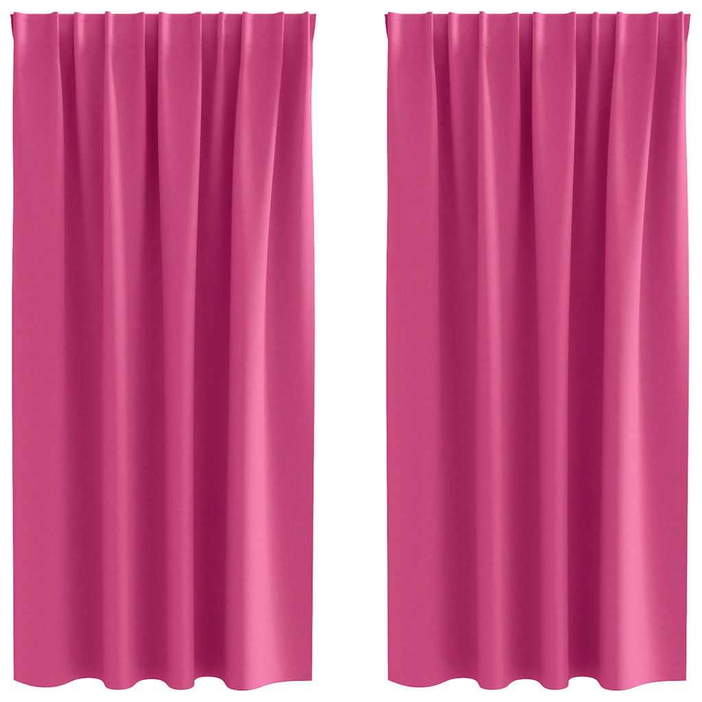 Mørkleggende Gardiner med Ringer 2 pcs Lys Rosa 175 x 140 cm
