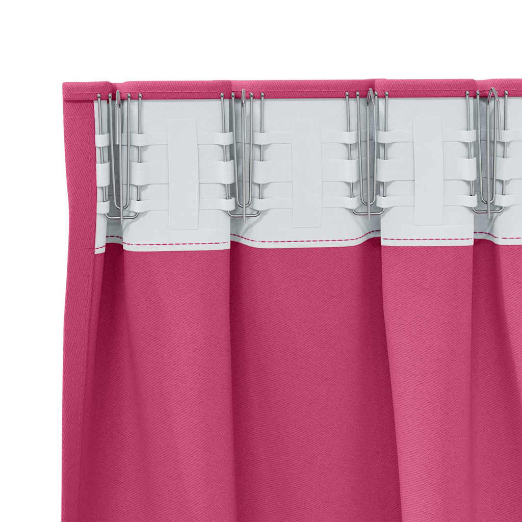 Mørkleggende Gardiner med Ringer 2 pcs Lys Rosa 260 x 140 cm