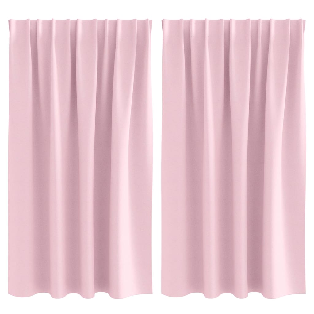 Mørkleggende Gardiner med Ringer 2 pcs Babyrosa 140 x 140 cm