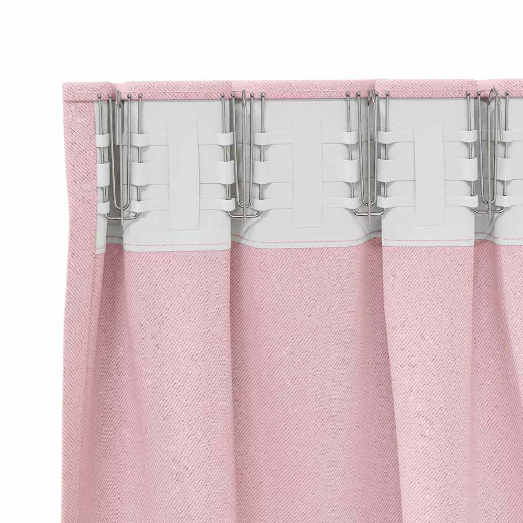 Mørkleggende Gardiner med Ringer 2 pcs Babyrosa 175 x 140 cm