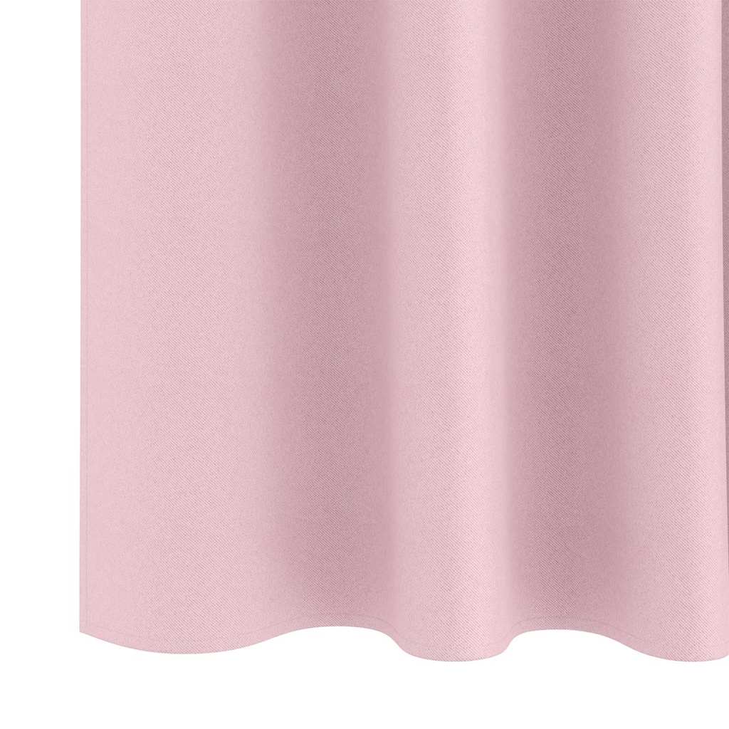 Mørkleggende Gardiner med Ringer 2 pcs Babyrosa 245 x 140 cm