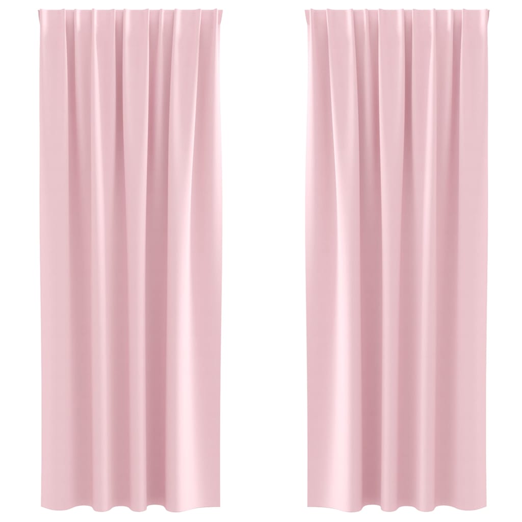Mørkleggende Gardiner med Ringer 2 pcs Babyrosa 245 x 140 cm