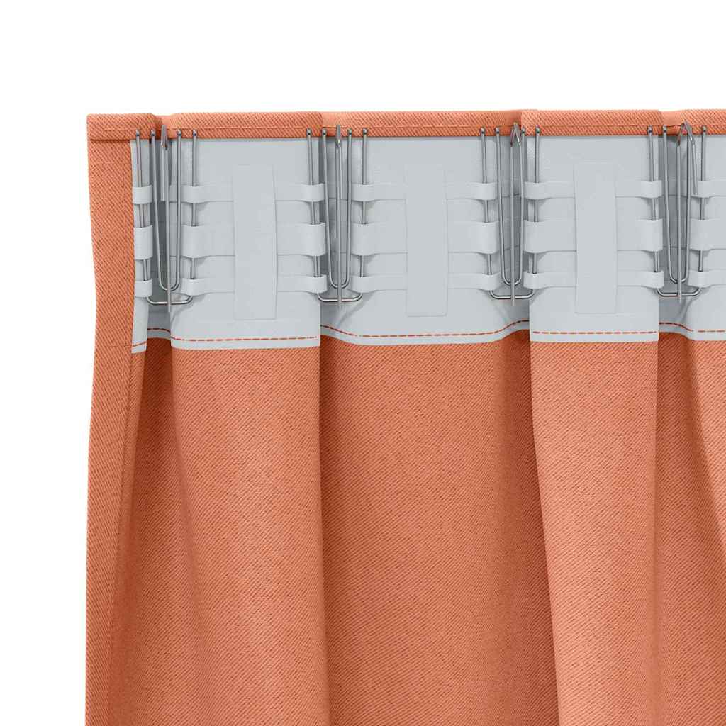 Mørkleggende Gardiner med Ringer 2 pcs Terrakotta 175 x 140 cm