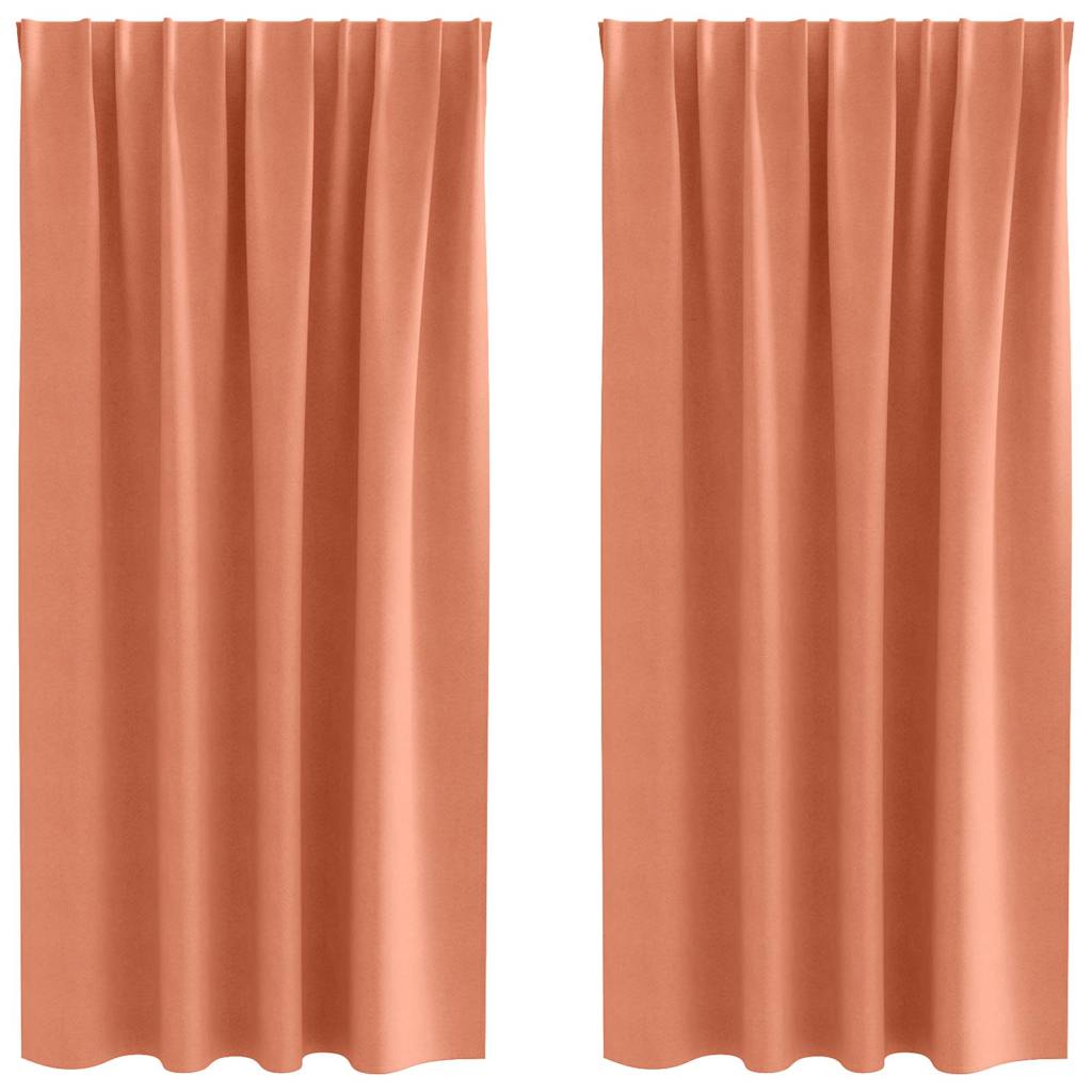 Mørkleggende Gardiner med Ringer 2 pcs Terrakotta 175 x 140 cm