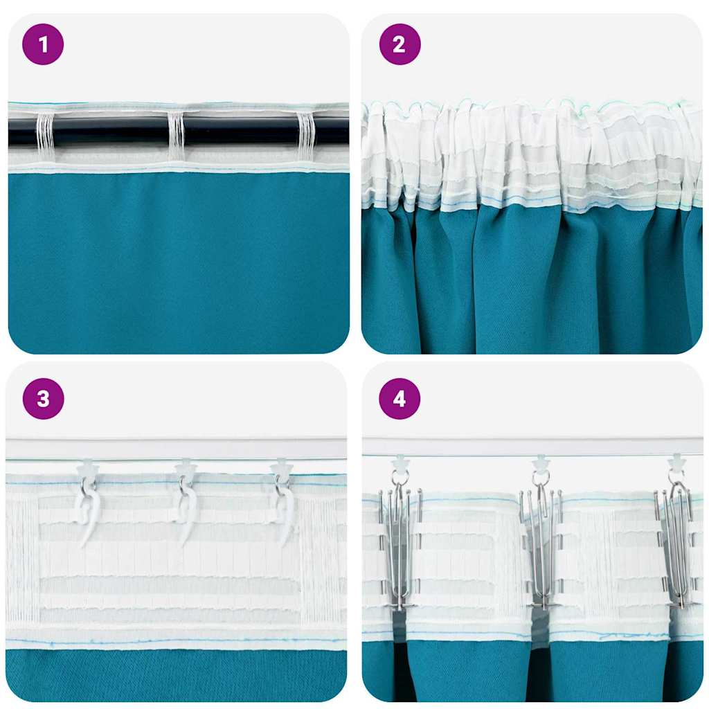 Mørkleggende Gardiner med Ringer 2 pcs Turkis 140 x 140 cm vidaXL