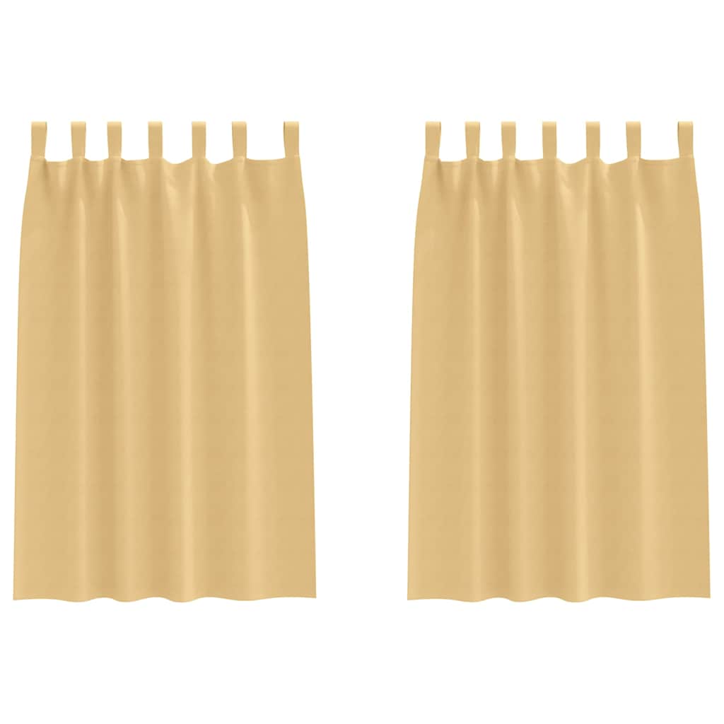 Mørkleggende Gardiner med Ringer 2 pcs Beige 175 x 140 cm