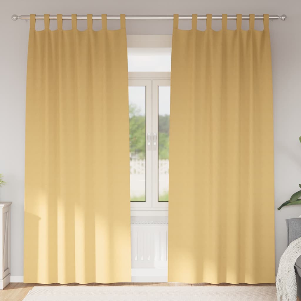 Mørkleggende Gardiner med Ringer 2 pcs Beige 225 x 140 cm
