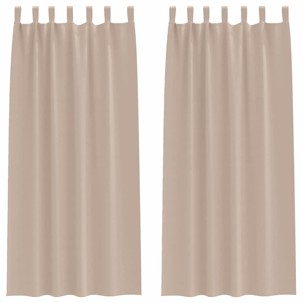 Mørkleggende Gardiner med Ringer 2 pcs Gråbrun 225 x 140 cm
