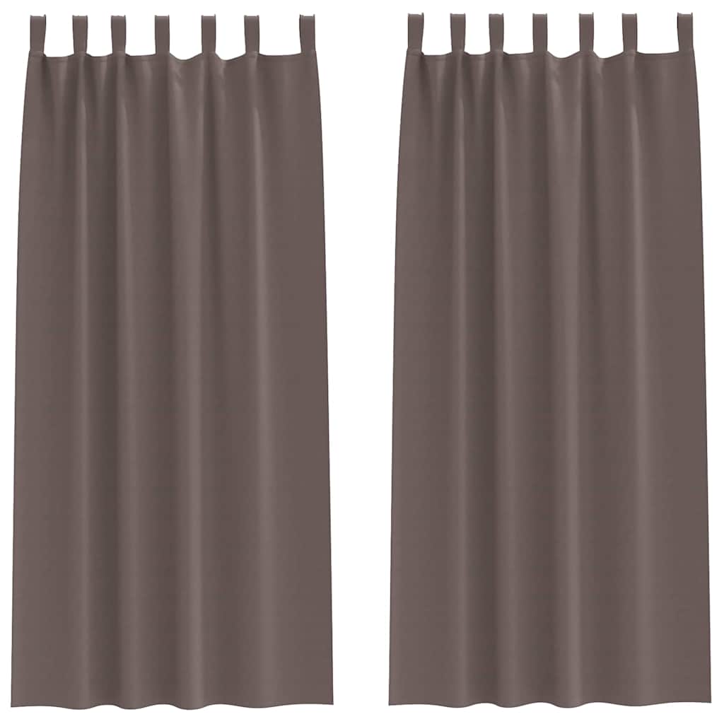 Mørkleggende Gardiner med Ringer 2 pcs Mørk brun 260 x 140 cm