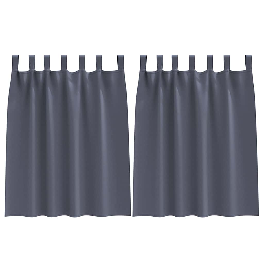 Mørkleggende Gardiner med Ringer 2 pcs Antrasitt 140 x 140 cm