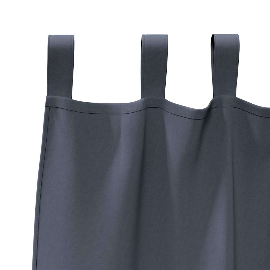 Mørkleggende Gardiner med Ringer 2 pcs Antrasitt 225 x 140 cm