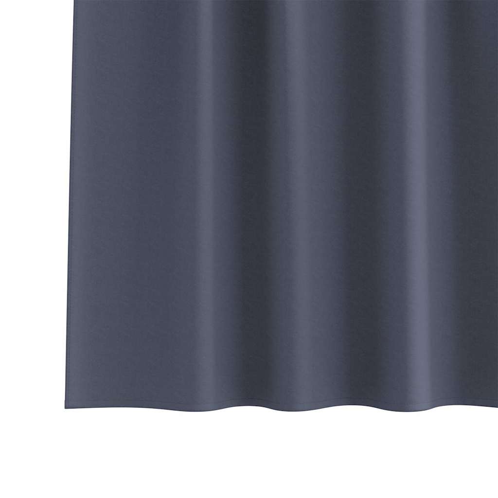 Mørkleggende Gardiner med Ringer 2 pcs Antrasitt 225 x 140 cm