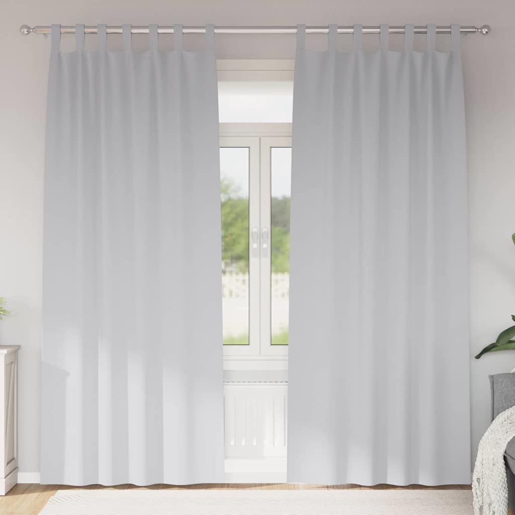 Mørkleggende Gardiner med Ringer 2 pcs Lys Grå 225 x 140 cm