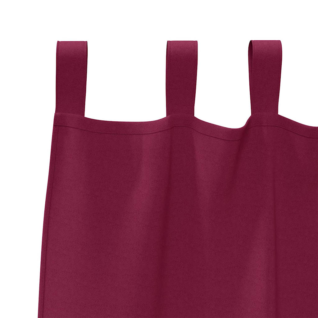 Mørkleggende Gardiner med Ringer 2 pcs Vinrød 225 x 140 cm