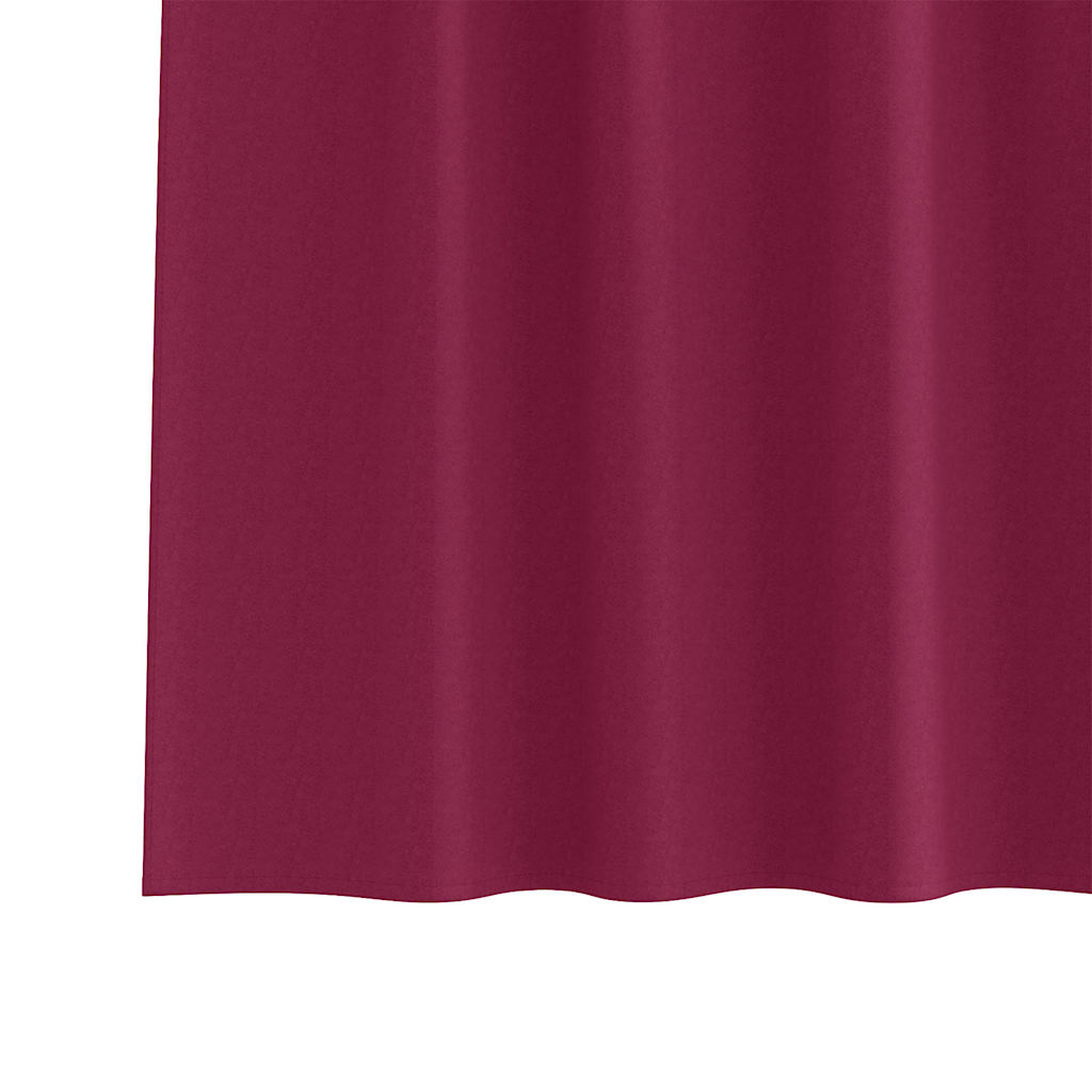 Mørkleggende Gardiner med Ringer 2 pcs Vinrød 225 x 140 cm
