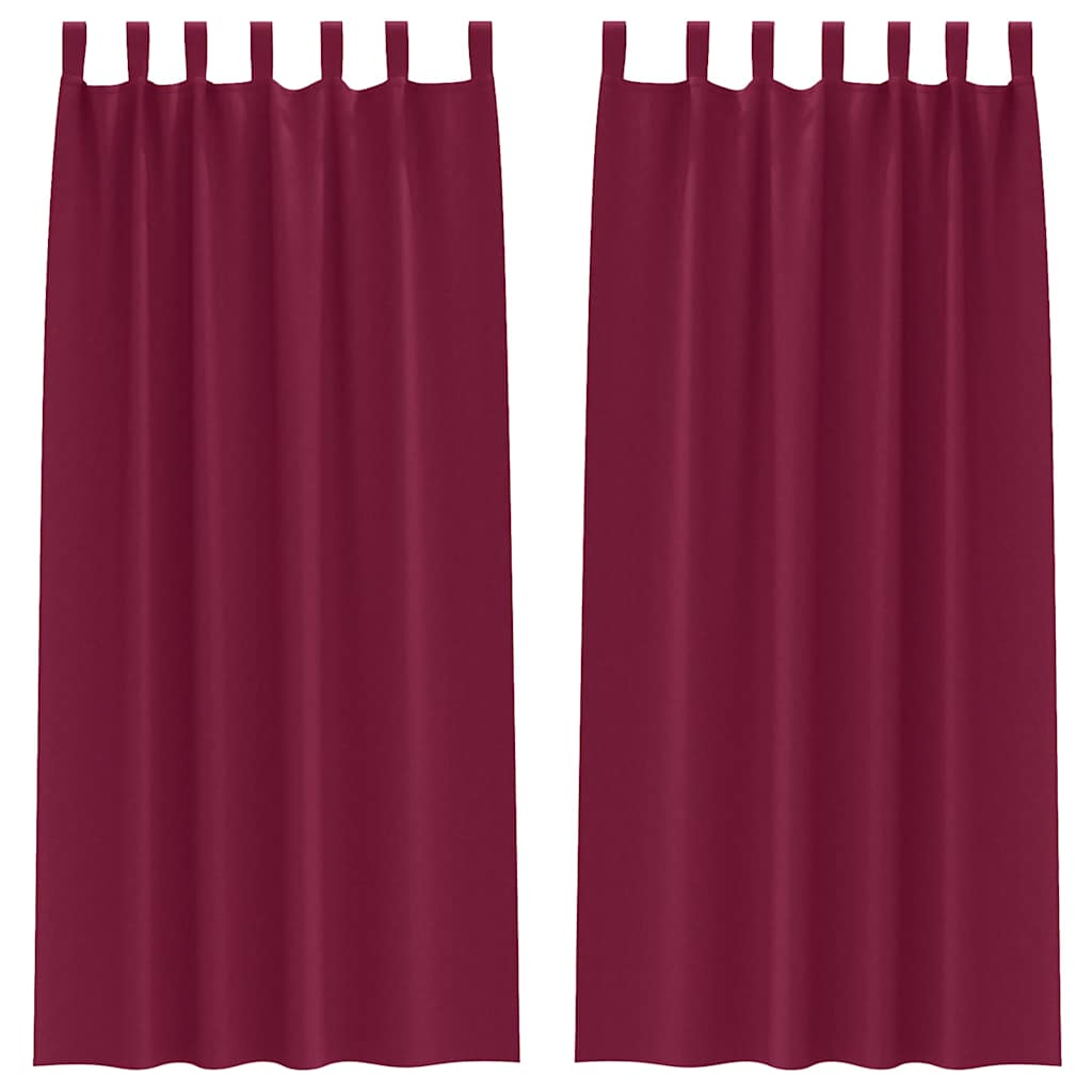 Mørkleggende Gardiner med Ringer 2 pcs Vinrød 225 x 140 cm