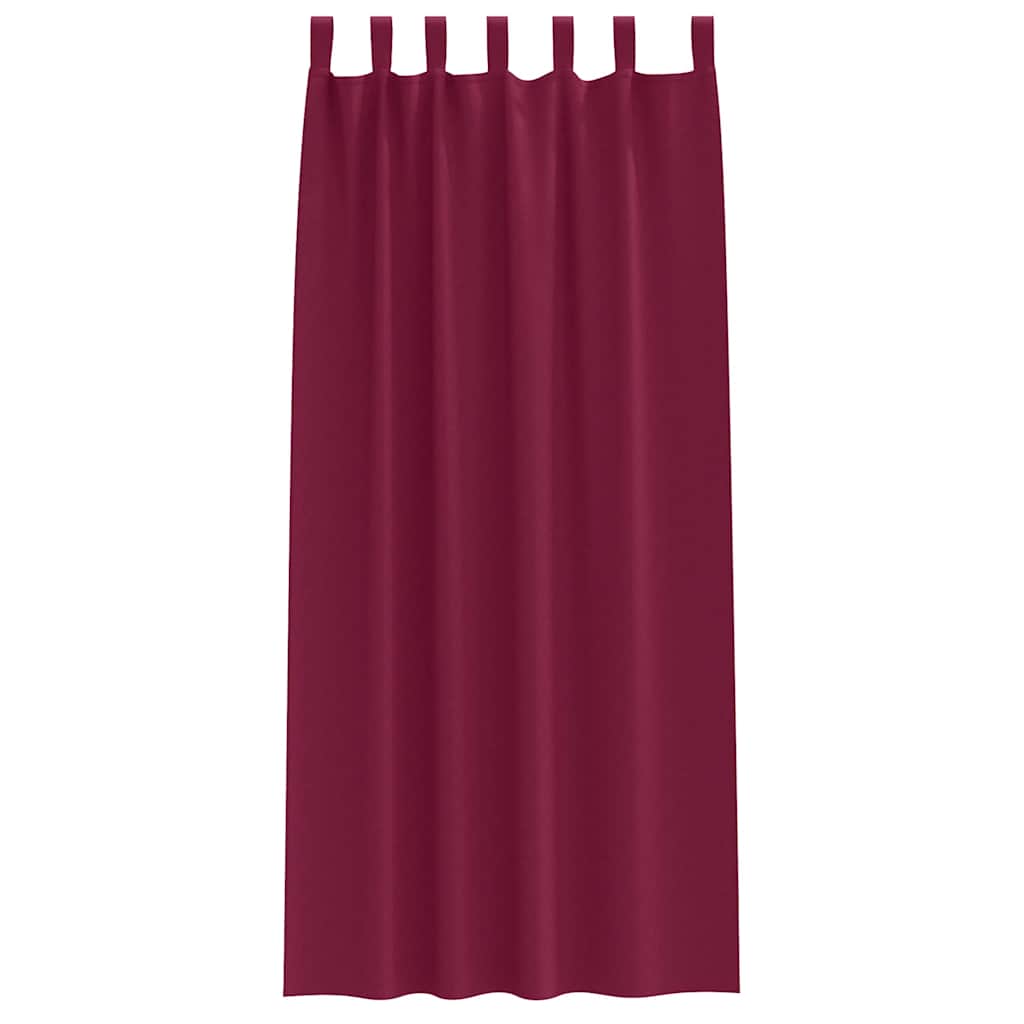 Mørkleggende Gardiner med Ringer 2 pcs Vinrød 225 x 140 cm