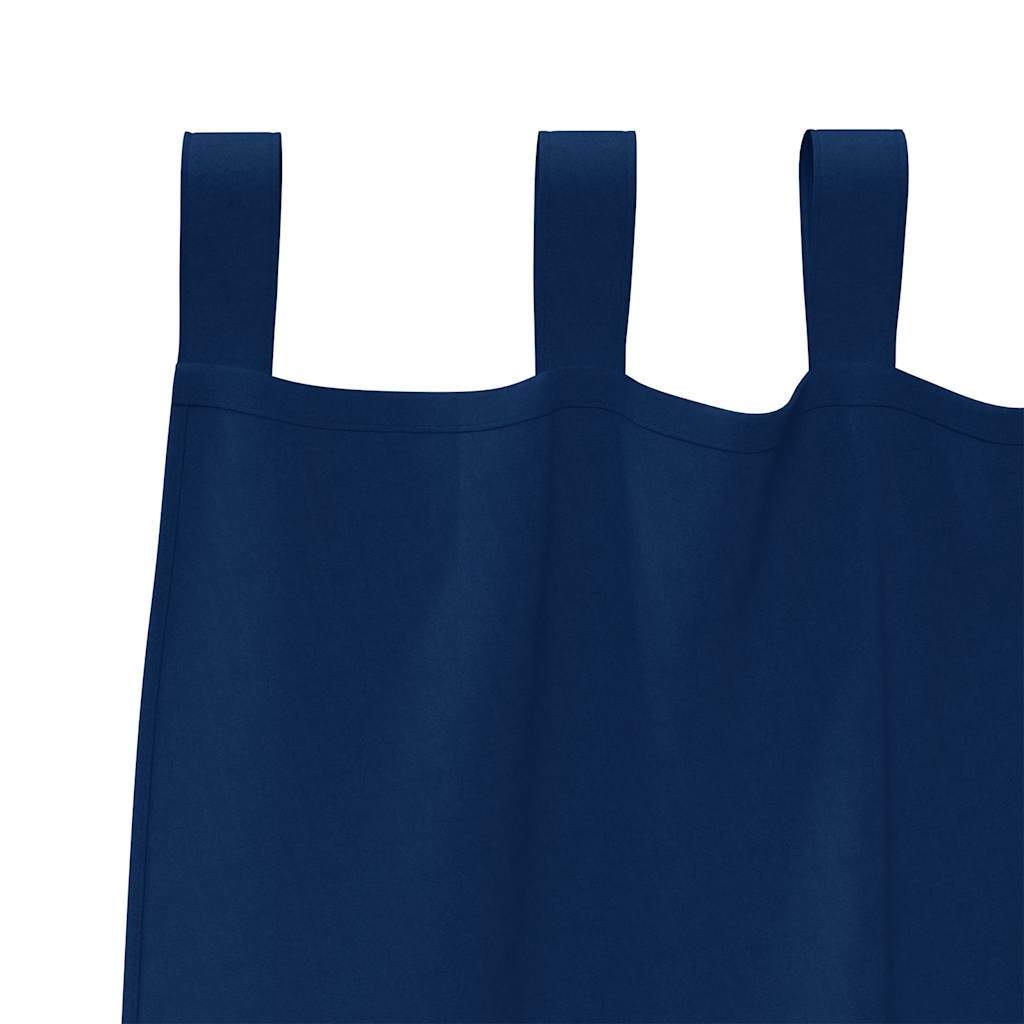 Mørkleggende Gardiner med Ringer 2 pcs Mørkeblå 140 x 140 cm