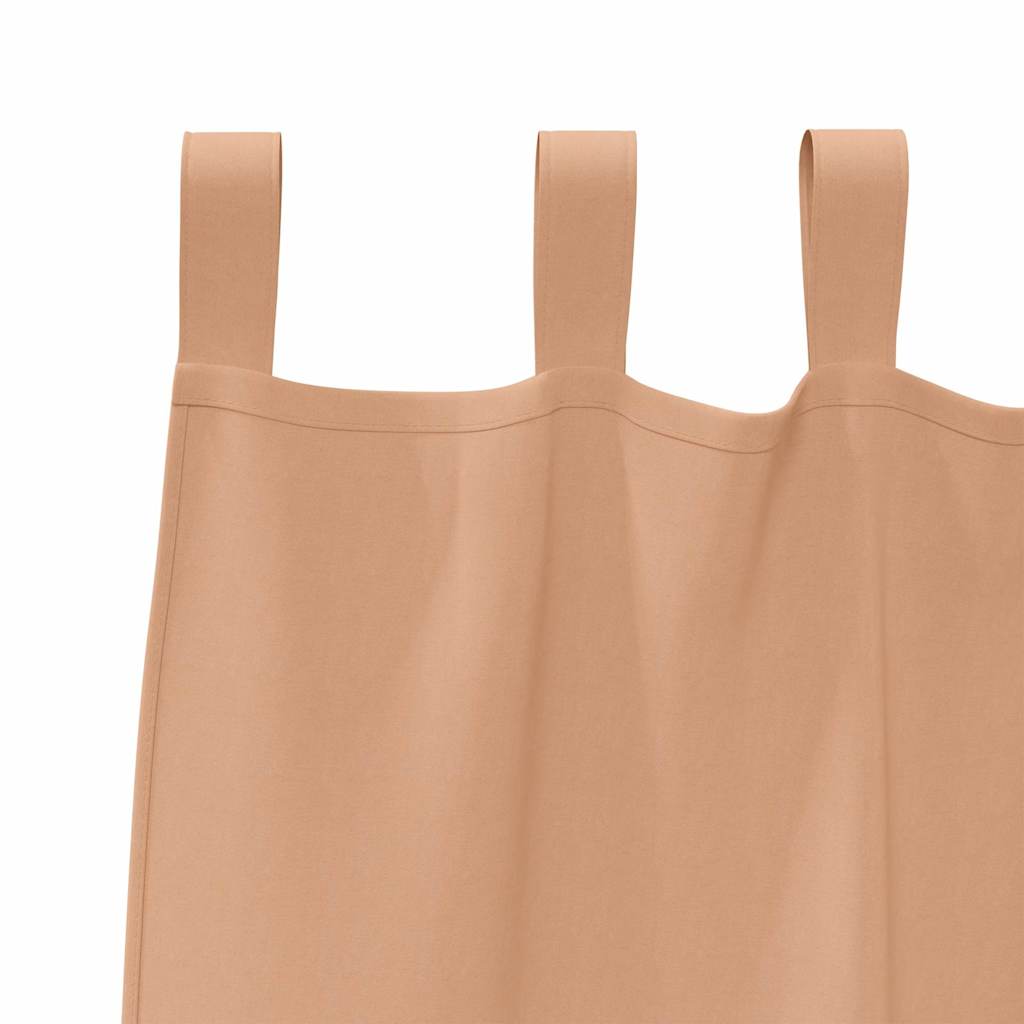 Mørkleggende Gardiner med Ringer 2 pcs Lys Brun 260 x 140 cm