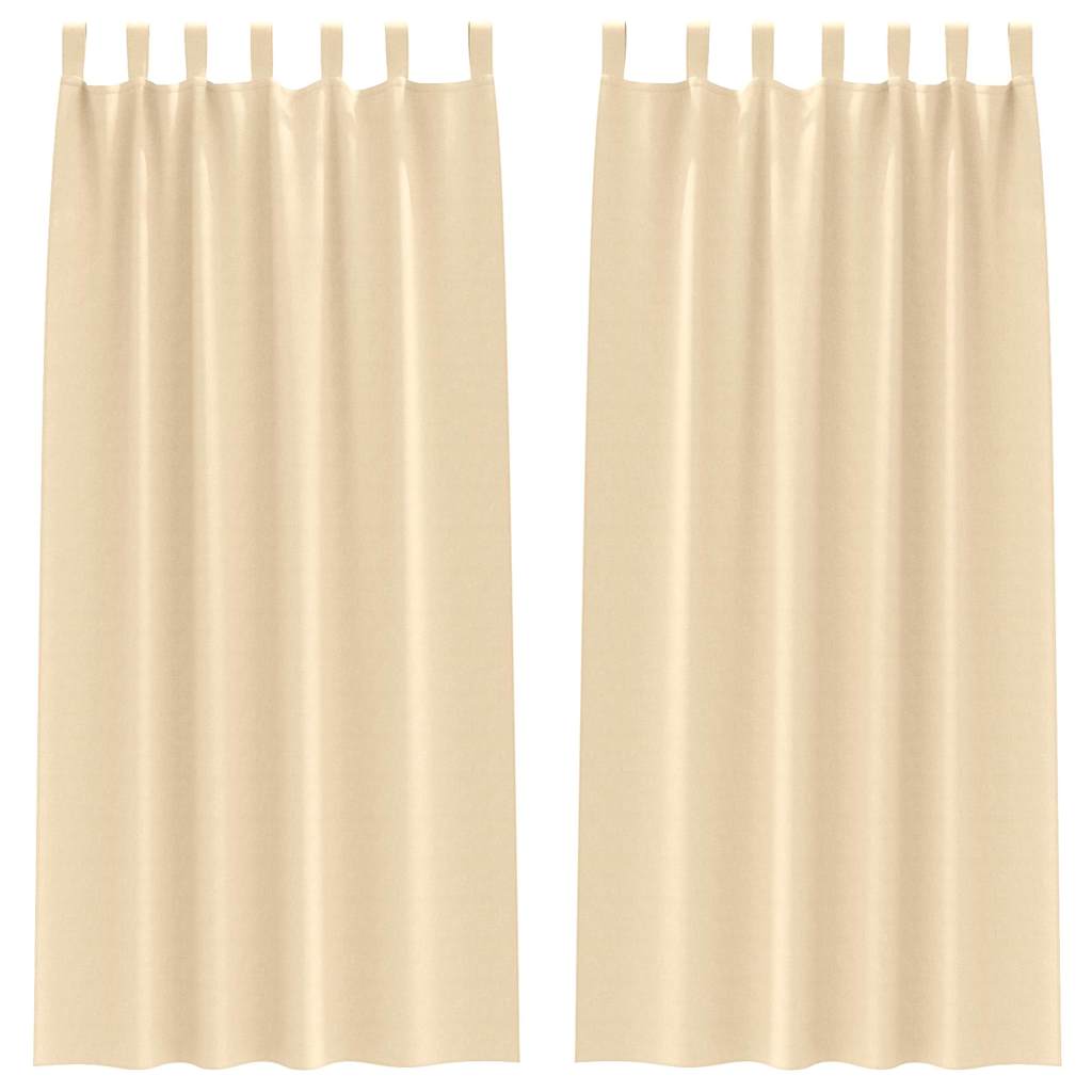 Mørkleggende Gardiner med Ringer 2 pcs Krem 225 x 140 cm