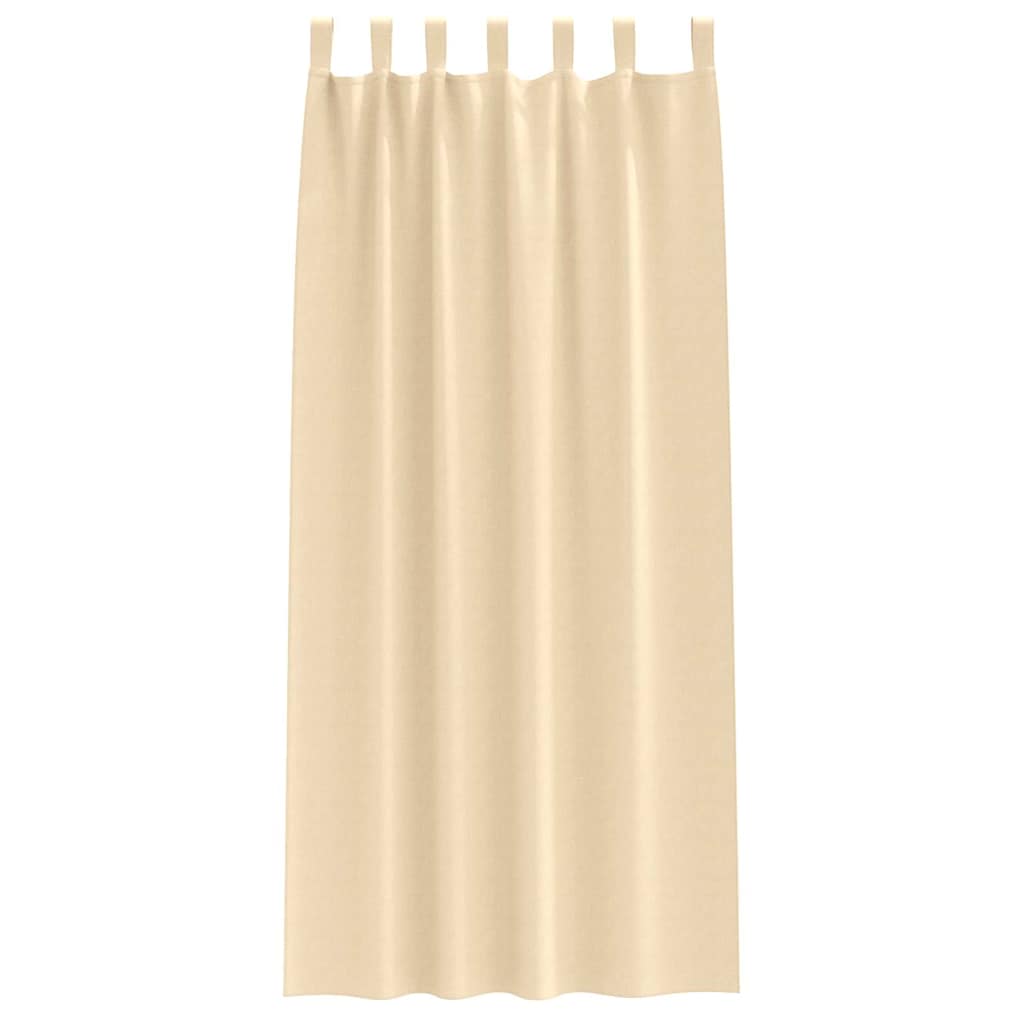 Mørkleggende Gardiner med Ringer 2 pcs Krem 225 x 140 cm