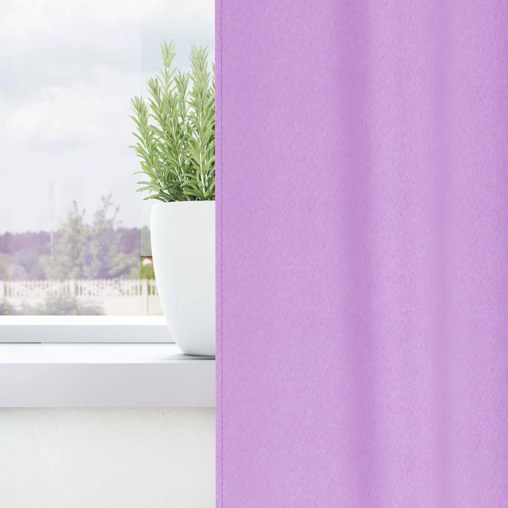 Mørkleggende Gardiner med Ringer 2 pcs Lilla 225 x 140 cm