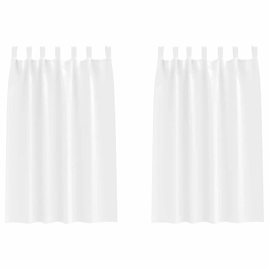 Mørkleggende Gardiner med Ringer 2 pcs Ren Hvit 175 x 140 cm