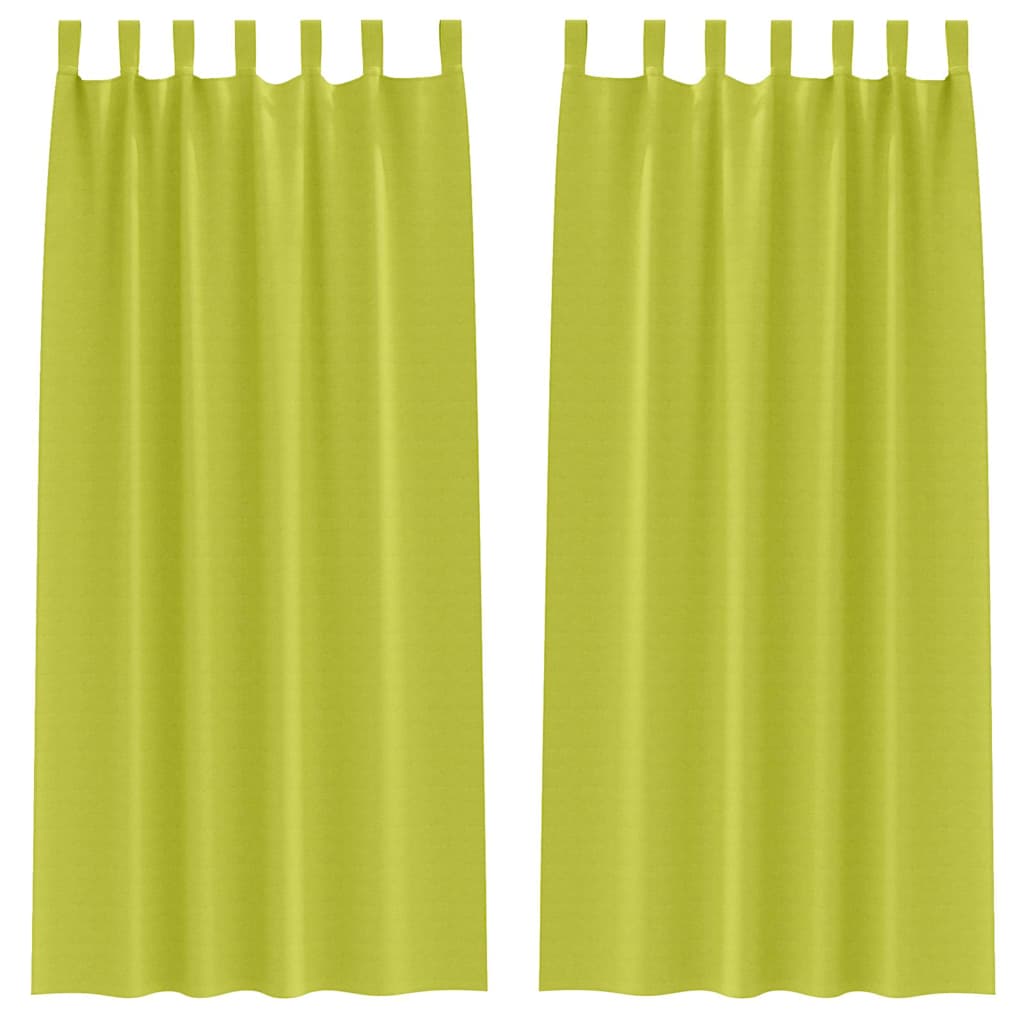 Mørkleggende Gardiner med Ringer 2 pcs grønn 225 x 140 cm