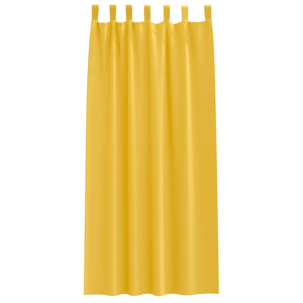 Mørkleggende Gardiner med Ringer 2 pcs Sennepsgul 225 x 140 cm