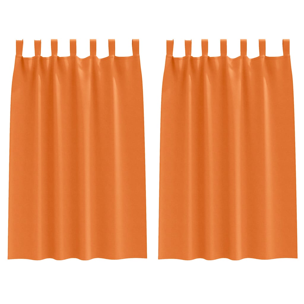 Mørkleggende Gardiner med Ringer 2 pcs Lys Oransje 175 x 140 cm
