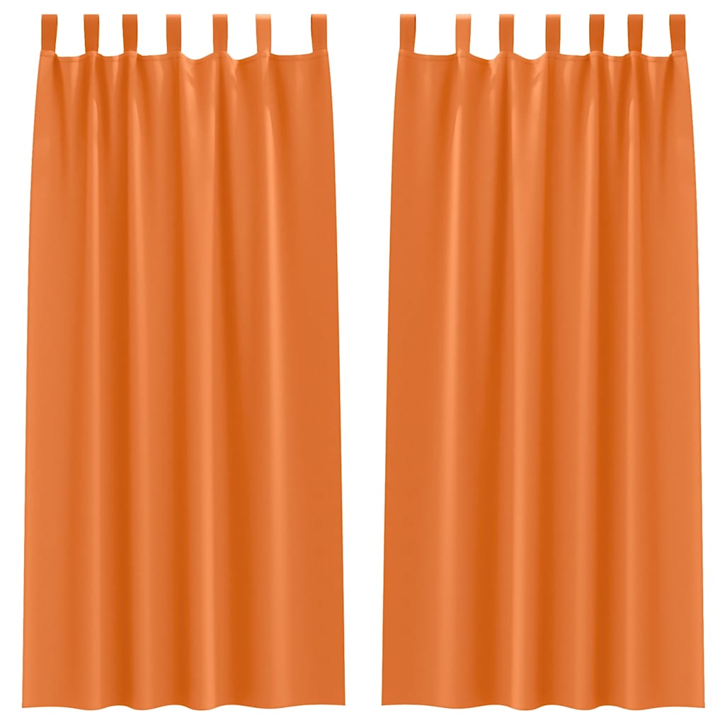 Mørkleggende Gardiner med Ringer 2 pcs Lys Oransje 225 x 140 cm