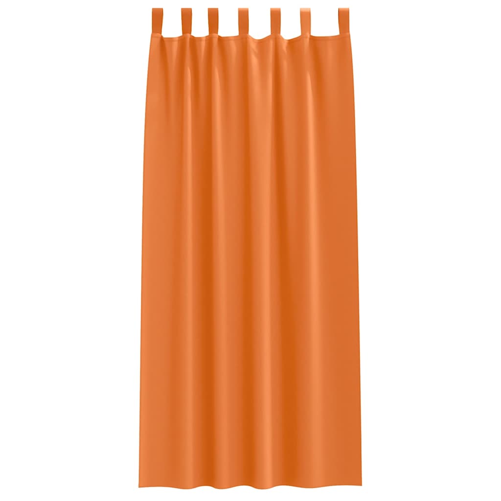 Mørkleggende Gardiner med Ringer 2 pcs Lys Oransje 225 x 140 cm