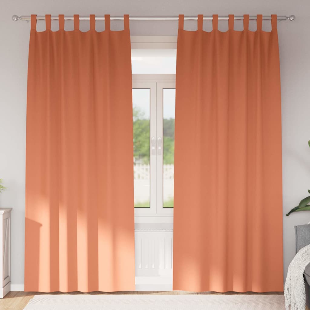 Mørkleggende Gardiner med Ringer 2 pcs Terrakotta 245 x 140 cm