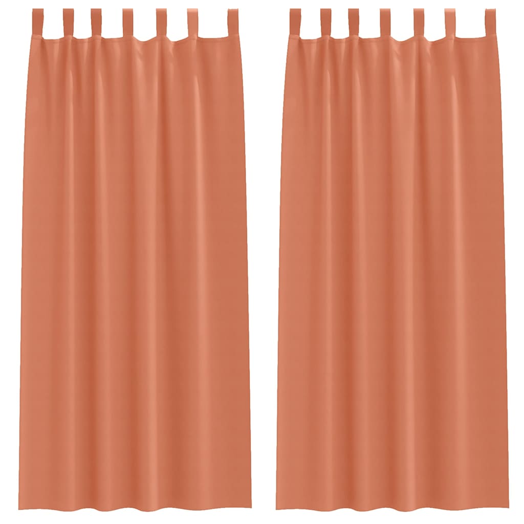 Mørkleggende Gardiner med Ringer 2 pcs Terrakotta 245 x 140 cm