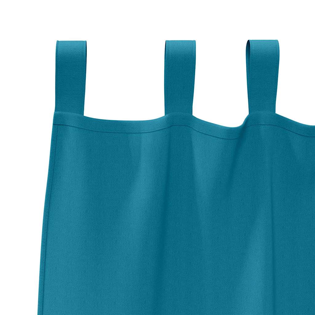 Mørkleggende Gardiner med Ringer 2 pcs Turkis 140 x 140 cm