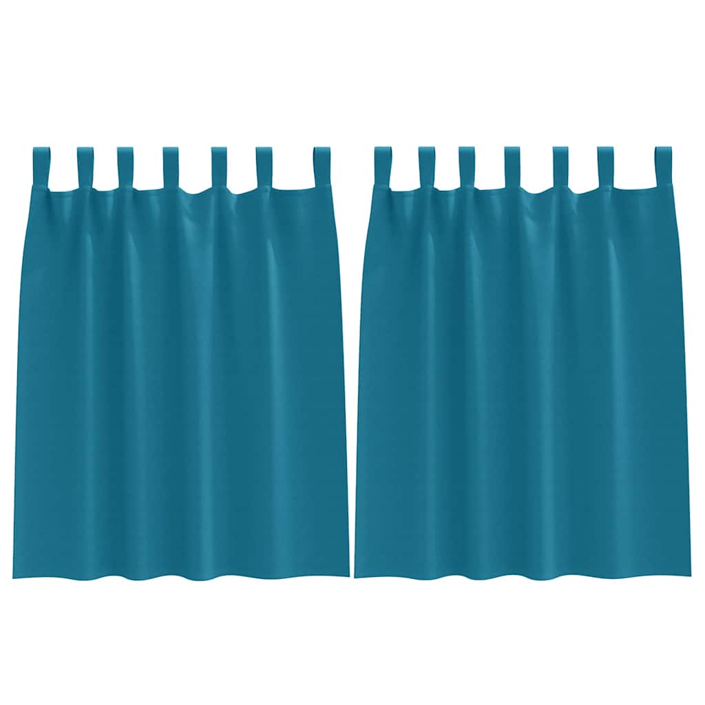 Mørkleggende Gardiner med Ringer 2 pcs Turkis 140 x 140 cm