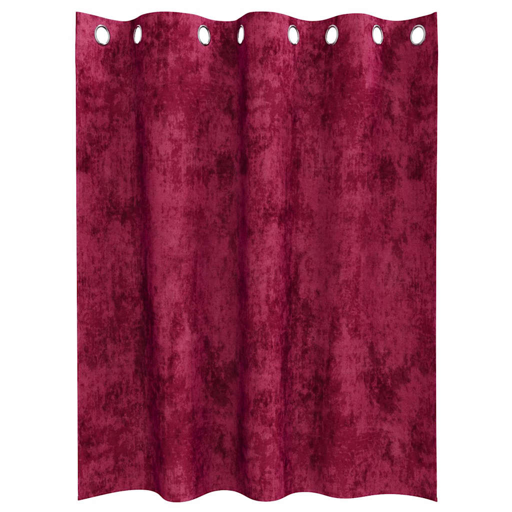 Fløyel Gardiner med gardiner 2 pcs Vinrød 140 x 140 cm Fløyel