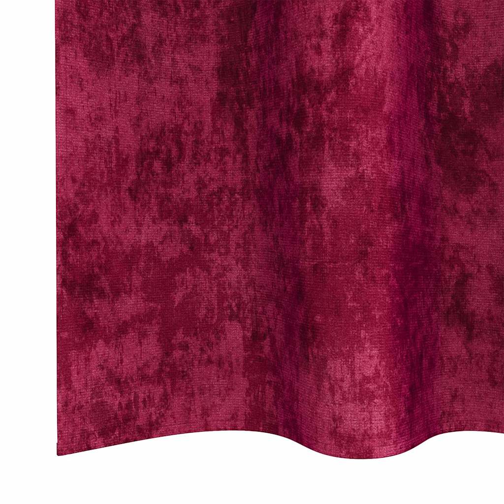 Fløyel Gardiner med gardiner 2 pcs Vinrød 225 x 140 cm Fløyel