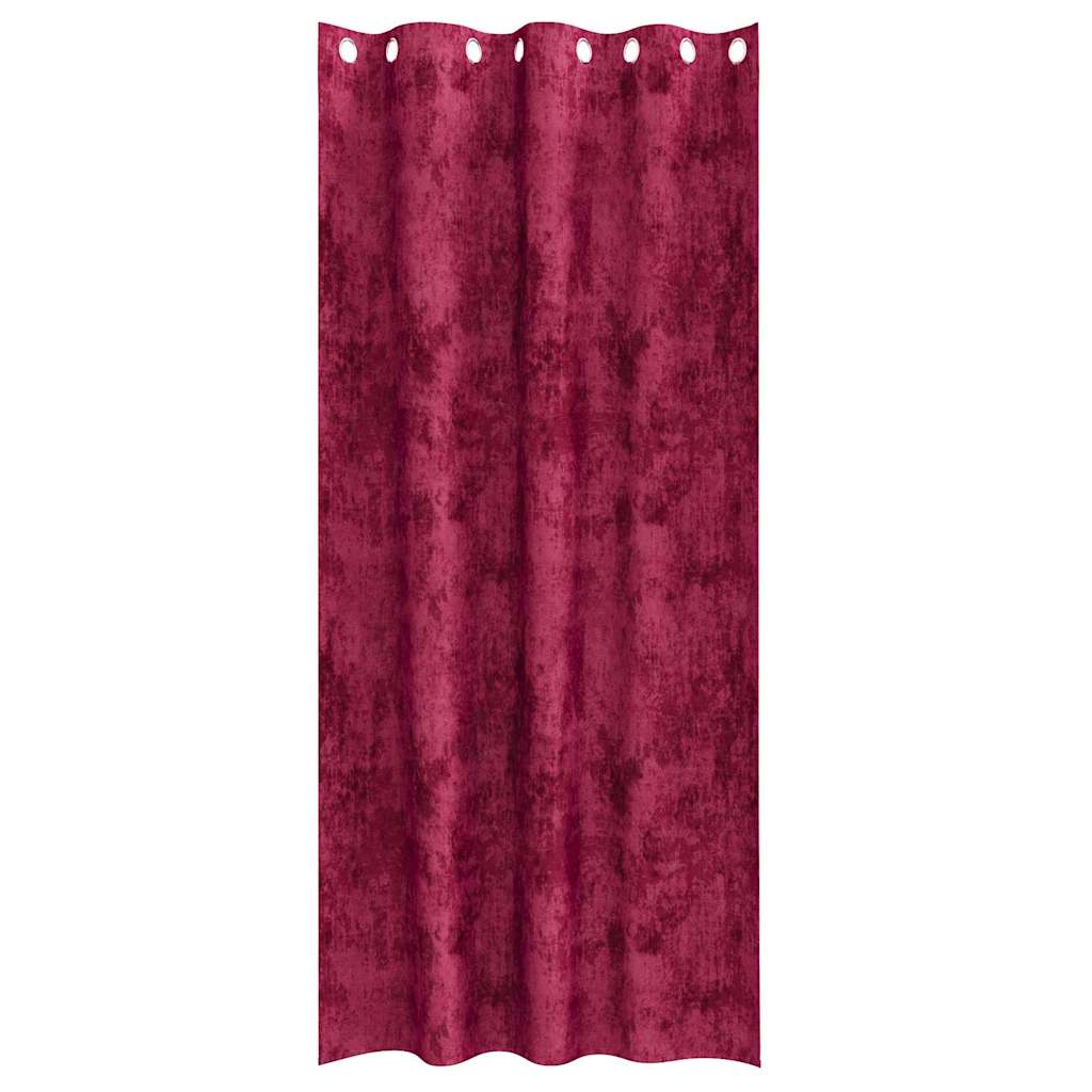 Fløyel Gardiner med gardiner 2 pcs Vinrød 225 x 140 cm Fløyel