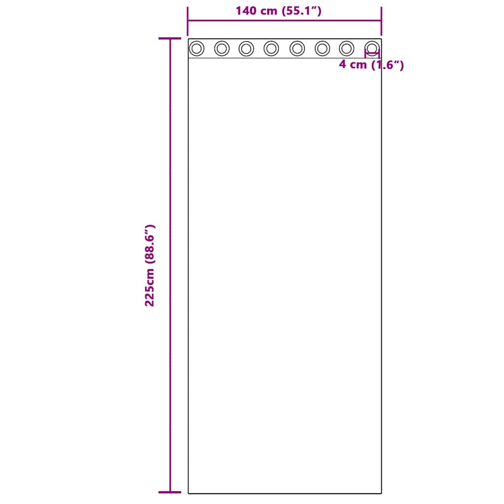 Fløyel Gardiner med gardiner 2 pcs Vinrød 225 x 140 cm Fløyel