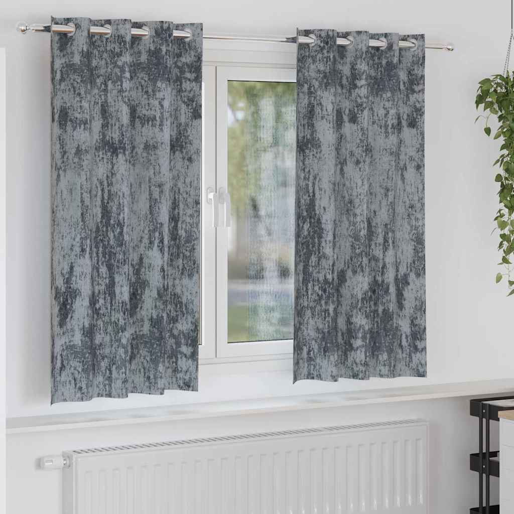 Fløyel Gardiner med gardiner 2 pcs Sølvgrå 175 x 140 cm Fløyel