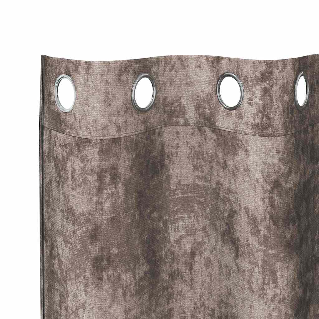 Fløyel Gardiner 2 pcs Cappuccino 175 x 140 cm Fløyel