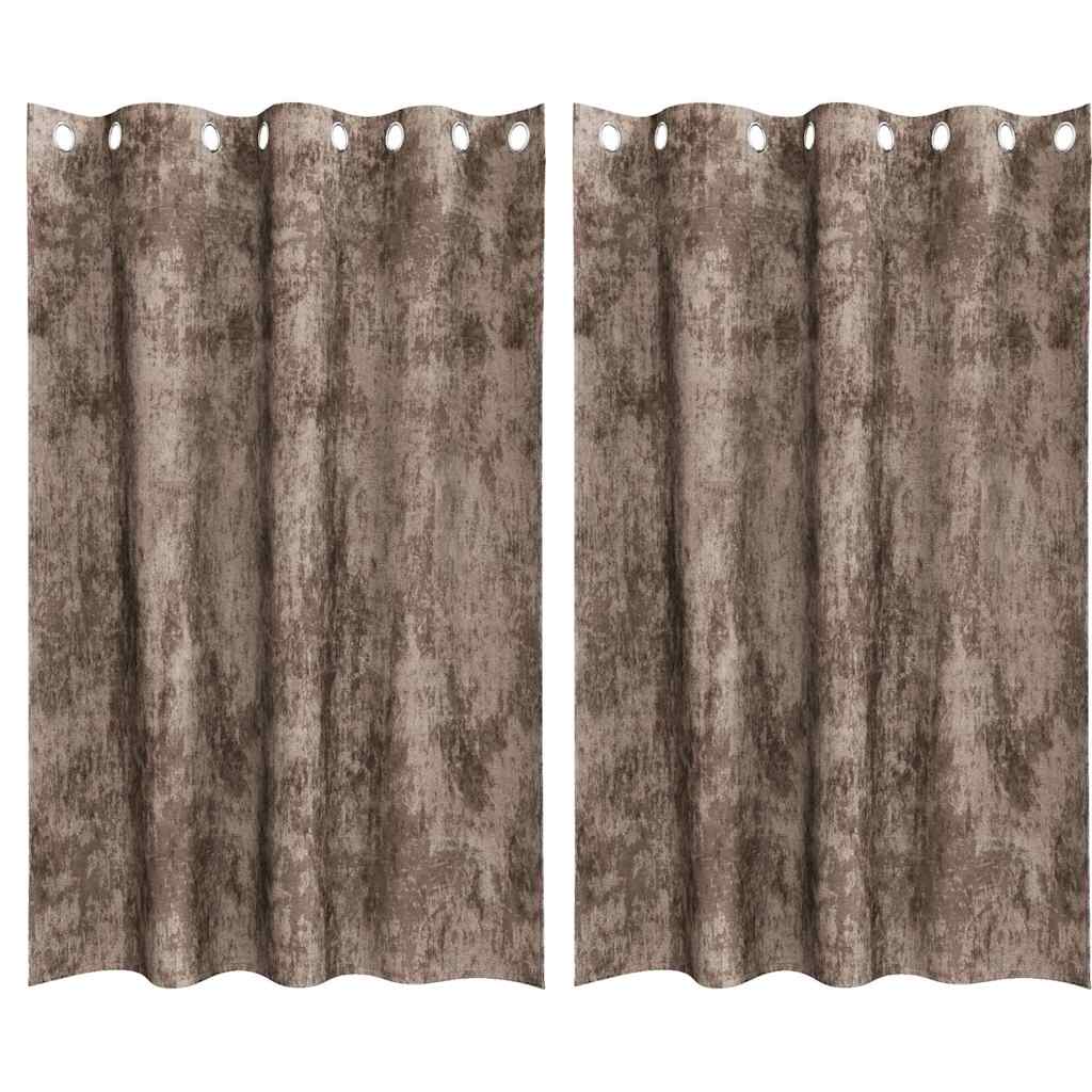 Fløyel Gardiner 2 pcs Cappuccino 175 x 140 cm Fløyel