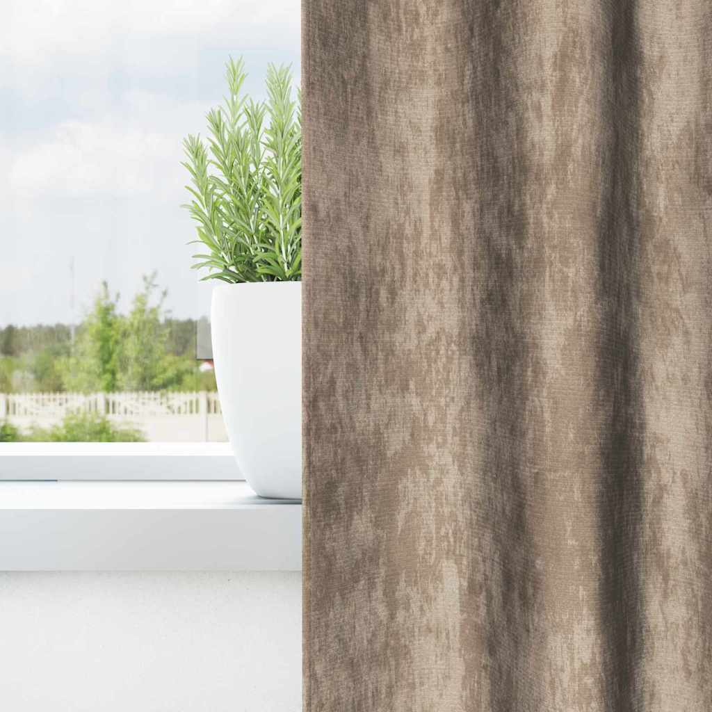 Fløyel Gardiner 2 pcs champagne 140 x 140 cm Fløyel