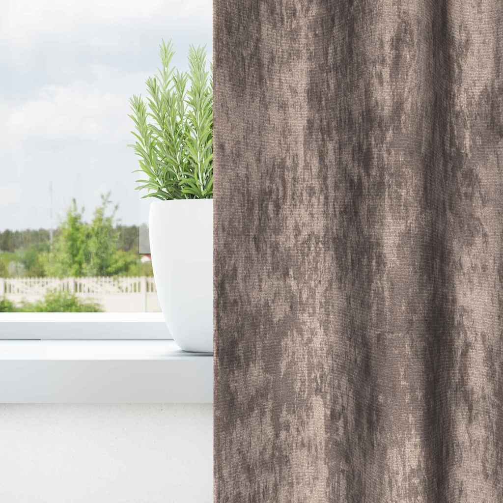 Fløyel Gardiner 2 pcs Cappuccino 260 x 140 cm Fløyel